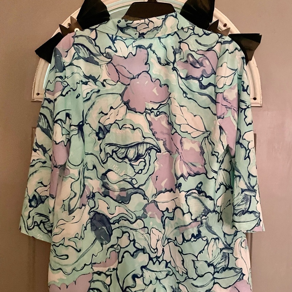 Chico’s Watercolour Ella Zip Jacket Medium - Picture 4 of 4